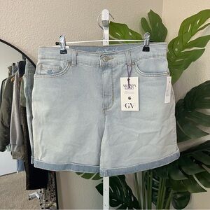 ✨ Gloria Vanderbilt Tidepool Stripe Amanda Shorts Sz 10 | Tummy Slimming Shorts